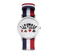 Las Vegas Poker and King Casual Nylon Braided Strap Watch Unisex Non-Scale Wristwatch Easy Read Analog Watches
