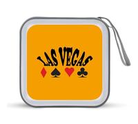 Las Vegas Poker and King Portable CD Case 40 Capacity DVD Collection Holder Zipper Storage Wallet for Car Home Travel