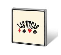 Las Vegas Poker And King Square Metal Brooches 1 Inch Decorative Badges Exquisite Decorations Pins for Clothing