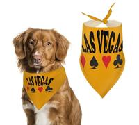 Las Vegas Poker And King Triangle Dog Bandana Adjustable Pet Bibs Summer Washable Scarf for Small Medium Large Pets