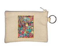 Las Vegas Psychedelic Poster Art Fear City Trippy Key Chain Coin Purse Beige