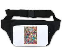 Las Vegas Psychedelic Poster Art Fear City Trippy Waist Bag Fanny Pack White