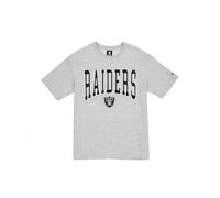 LAS VEGAS RAIDERS New Era Cap NFL Oversized T-Shirt Satin Applique Patch Logo Heather Gray Unisex
