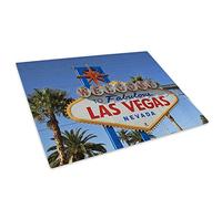 Las Vegas Retro Sign Cool Glass Chopping Board Kitchen Worktop Saver Protector