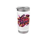 Las Vegas Script Graphic Casino Style Light Design Stainless Steel Insulated Tumbler