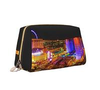 Las Vegas Skyline Night Print Makeup Bag Portable Versatile Toiletry Bag Large Capacity Cosmetic Bag for Women