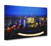 Las Vegas Strip Skyline Nevada USA No.1 Canvas Print | Gallery Wrapped 30mm Frame Wall Art | 24x16 inches | Ready to Hang | Modern Cityscape Picture | Living Room Bedroom Lounge Office