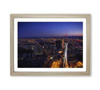 Las Vegas Strip Skyline Nevada USA No.10 Modern Framed Wall Art Print, Ready to Hang Picture for Living Room Bedroom Home Office Décor, Oak A4 (34 x 25 cm)