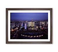 Las Vegas Strip Skyline Nevada USA No.2 Modern Framed Print | A3 Walnut Framed Wall Art | Ready to Hang | Modern Flag Picture | Living Room Bedroom Lounge Office