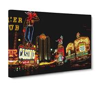 Las Vegas Strip Skyline Nevada USA No.4 Canvas Print | Gallery Wrapped 30mm Frame Wall Art | 30x20 inches | Ready to Hang | Modern Cityscape Picture | Living Room Bedroom Lounge Office
