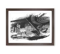 Las Vegas Strip Skyline Nevada USA Vol.9 V1 Modern Framed Print | A4 Walnut Framed Wall Art | Ready to Hang | Modern Flag Picture | Living Room Bedroom Lounge Office