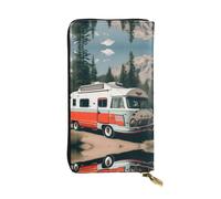 Las Vegas Sunset 1 Leather Wallets for Women Man, Wallets Large Billfold with 12 Card Slots,Wallet Passport wallet, Happy Camper Pattern, One Size