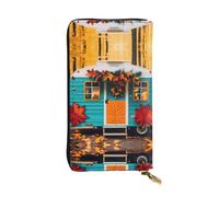 Las Vegas Sunset 1 Leather Wallets for Women Man, Wallets Large Billfold with 12 Card Slots,Wallet Passport wallet, Happy Fall Camper, One Size