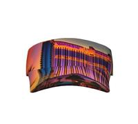 Las Vegas Sunset 1 Print Adult Sunscreen Visor Cap, Adjustable Fit Sports Golf Running Sun Caps, All Seasons Black