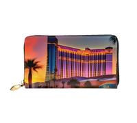 Las Vegas Sunset 1 Print Cellphone Credit Card Money Holder Wallet Leather Women Card Wallet Zipper Pocket, Black, One Size, Black, One Size