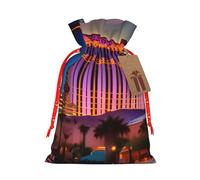 Las Vegas Sunset 1 Print Christmas Drawstring Gift Bags Birthday Sacks With For Xmas Wedding Party Favors