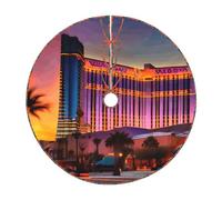 Las Vegas Sunset 1 Print Christmas Tree Skirt Holiday Decor Xmas Mat Festive Halloween Parties Accessory