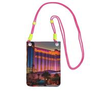Las Vegas Sunset 1 Print Crossbody Bag For Women, Shoulder Bag Purse, Travel Sport Mini Phone Bag, Phone Wallet, Fuchusia, One Size