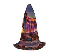 Las Vegas Sunset 1 Print Hooded Cloak Teens Kids Adults Halloween Gothic Variety Carnival Cosplay Costume