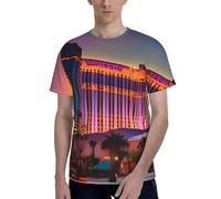 Las Vegas Sunset 1 Print Men Short Sleeve T-Shirt Stylish Crew Neck Office Athletic Occasion Everyday Wear Black