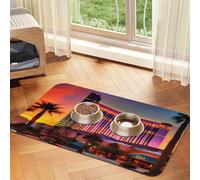 Las Vegas Sunset 1 Print Pet Feeding Mat Dog Mat for Food and Water Bowl Dogs Water Dispenser Mat Dogs Accessories