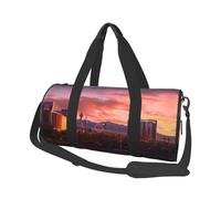 Las Vegas Sunset Duffle Bag with Shoes Compartment and Adjustable Strap,Foldable Travel Duffel Bags for Men Women,Waterproof Duffel Bags