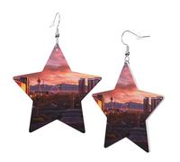 Las Vegas Sunset Elegant Leather Star Earrings-Fashionable And Unique Accessories For Everyday Wear