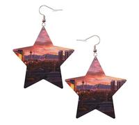 Las Vegas Sunset Elegant Leather Star Earrings-Fashionable And Unique Accessories For Everyday Wear