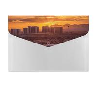 Las Vegas Sunset File Folder, Plastic Accordion File Folders with 6 Pockets, Expanding File Organizer with Snap Closure, Portable Document Paper Organizer, Office Supplies Filing Folders