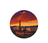 Las Vegas Sunset Hanging Air Freshener Set, Round Lavender Fragrance Cards For Auto Interior, 10/24 Cards Pack