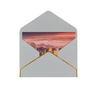 Las Vegas Sunset Personalised Pearl-Finish Greeting Cards With Envelopes - Five Elegant Colourways, Gold-Edged Blank Cards, Suitable For All Occasions