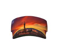 Las Vegas Sunset Print Adult Sunscreen Visor Cap, Adjustable Fit Sports Golf Running Sun Caps, All Seasons Black