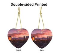 Las Vegas Sunset -Print Custom Heart-Shaped Acrylic Ornaments For Christmas & Events | Double-Sided Printing, Premium Gold Lanyard | For Weddings, Parties, And Retail Displays.