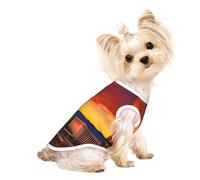 Las Vegas Sunset Print Dog Shirt Summer Lightweight Pet T Shirts Soft Breathable Stretchy Cats Dogs Tee Shirt