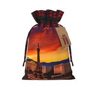 Las Vegas Sunset Print Drawstring Gift Reusable Bags Pouches Holiday Packaging Birthday Wedding Parties