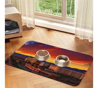 Las Vegas Sunset Print Pet Feeding Mat Dog Mat for Food and Water Bowl Dogs Water Dispenser Mat Dogs Accessories