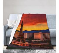 Las Vegas Sunset Print Premium Ultra-Soft Micro Fleece Blanket - Anti-Pilling Air Conditioning Throw for Bed, Sofa, Camping & Travel