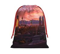 Las Vegas Sunset -Print Soft Drawstring Gifts Bags Pouches For Wedding Favors & Party Events, Bulk Storage (Multi-Use) S Size