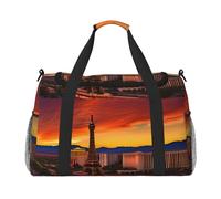 Las Vegas Sunset Print Stylish Foldable Carry On Tote with Waterproof Zipper for Weekend Getaways Bag