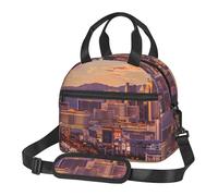 Las Vegas Sunset Prints Lunch Bag Tote Bag for Women Men, Insulated Lunch Cooler Bag Organizer for School Picnic Work Outdoor
