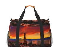 Las Vegas Sunset Travel Tote Bag - Large Reusable Shopping Bag, Vacation Tote, Sports Duffel Bag with Adjustable Crossbody Strap, Black, One Size