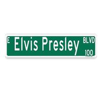 Las Vegas Theme Street Sign 16" x 4" Tin Wall Decor Sin City Gambling Capital Neon City The Strip Garage Home Bar Decoration (ElvisPresleyStreet)