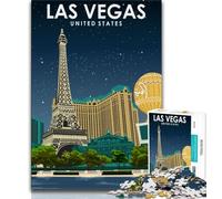 Las Vegas USA Travel Jigsaw Puzzles for Adults 1000 Piece Puzzle,Family Game Stress Reliever Difficult Challenge Artists Collection,Fine Art 38x26cm
