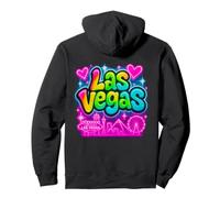 Las Vegas Vibrant Skyline Rainbow Retro City Art Pullover Hoodie