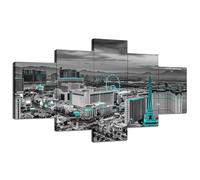 Las Vegas Wall Art, Canvas Print, Las Vegas Strip Wall Decor, Picture Framed, 60x32 inches, Black and White Las Vegas Skyline City, Nevada Bellagio Casino Painting, Poster Home Decoration