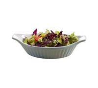 Lasagna Dish Cheese Baked Rice Baking Tray Rectangular Double Ear Ceramic Oven Utensils, 23 * 10 4.4cm for Oven(Blue)