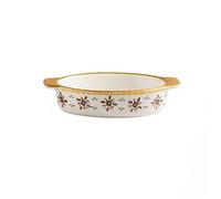 Lasagna Pans 420ML Oval Ceramic Baking Pan Cheese Baked Rice Creative Spaghetti Plate Double Ears Oven Vegetable for Baking Cake(Orange)