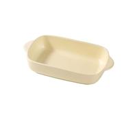 Lasagna Pans Rectangular Plate Cheese Baked Rice Dining Vegetable Baking Pan Double Ear for Baking Cake(Beige)