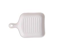 Lasagna Pans Tableware Plate Vegetable Household Single Handle Baking Dish Ceramic Oven Use Lovely Baked Rice for Baking Cake(White)