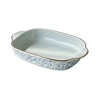 Lasagne Dish Large Deep, Rectangle Lasagna Pan With Handle, Stackable Ceramic Baking Pan, Porcelain Baking Dish Oven Proof-blue-B-650ml 23oz (Color : BlueA, Size : 650ml 23oz)